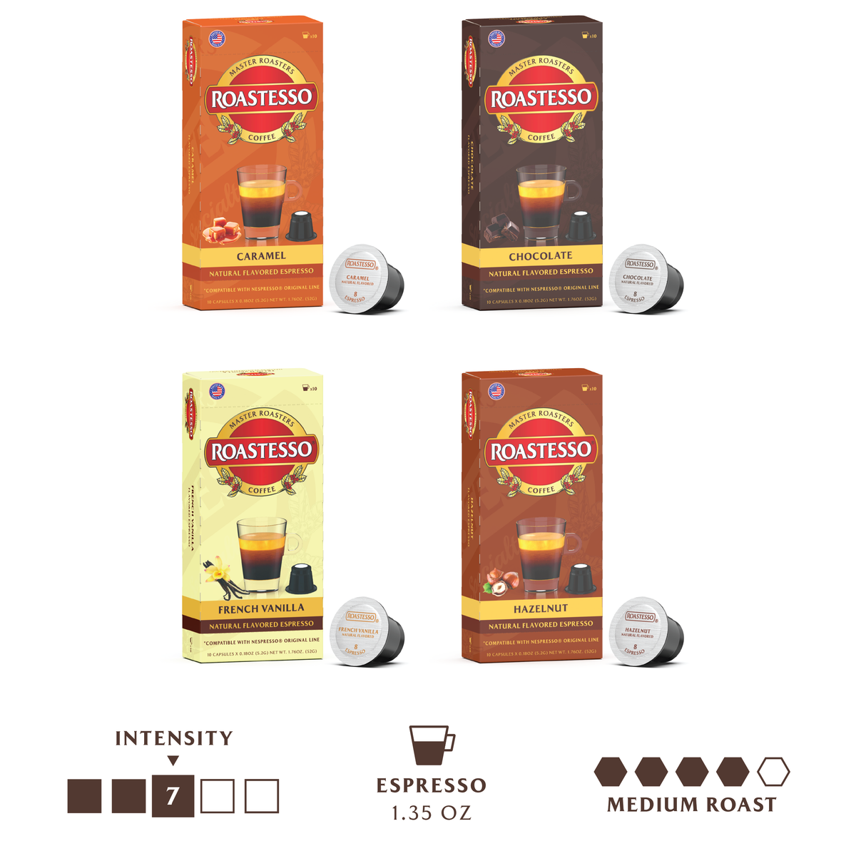frivillig Gammeldags marts Flavors Variety Pack | Flavored Espresso Pods | Nespresso Capsules –  Roastesso