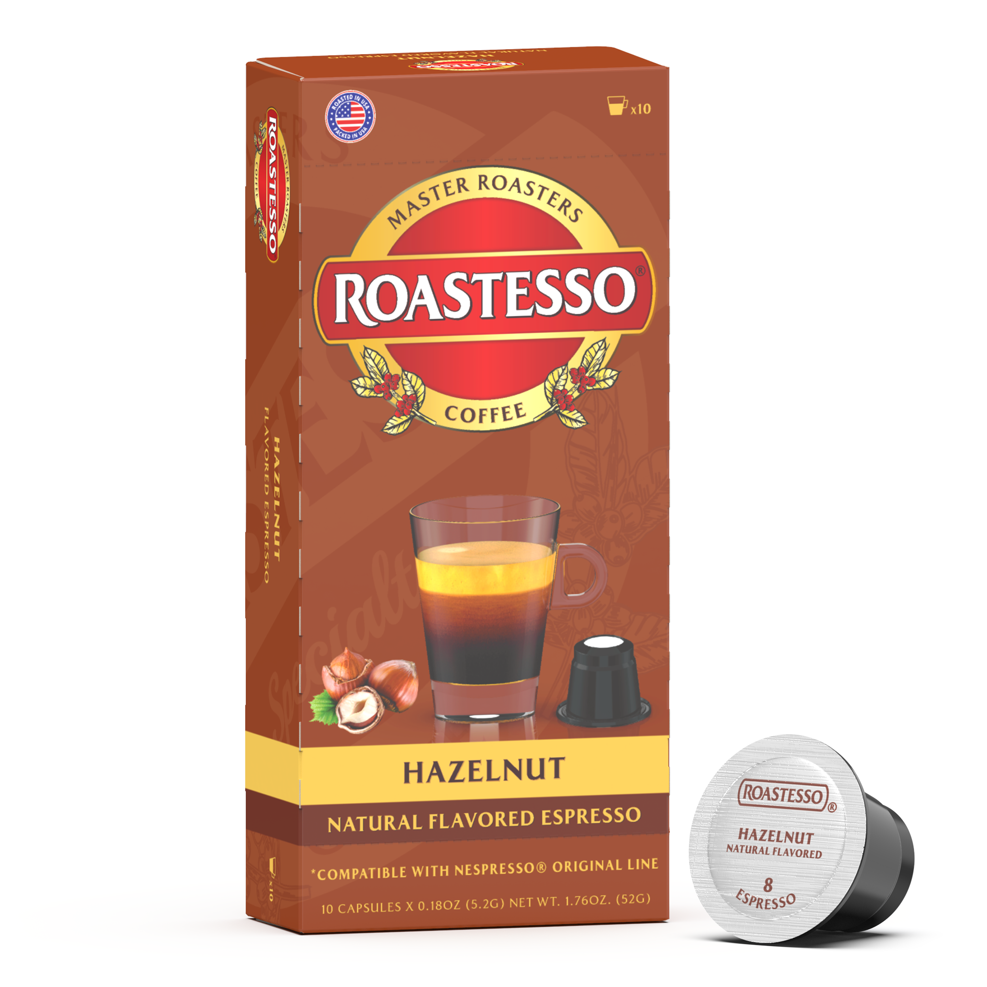 Natural Hazelnut Flavored Espresso Pods Nespresso Capsules